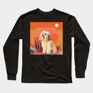 Lhasa Apso in 70's Long Sleeve T-Shirt